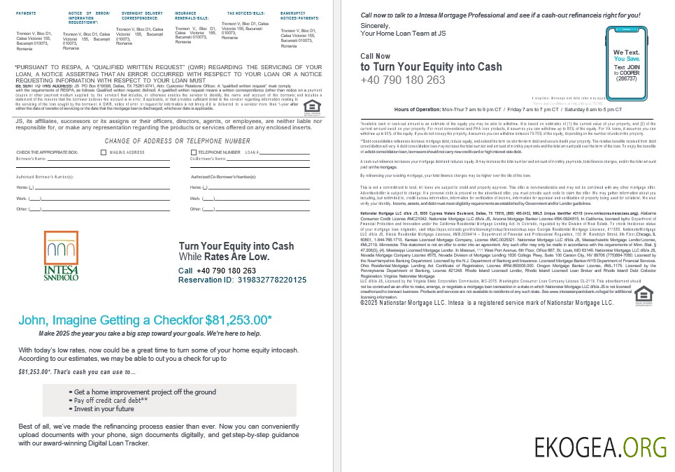 Roumanie Relevé hypothécaire de la banque Intesa Sanpaolo aux formats Word et PDF 3 , 4